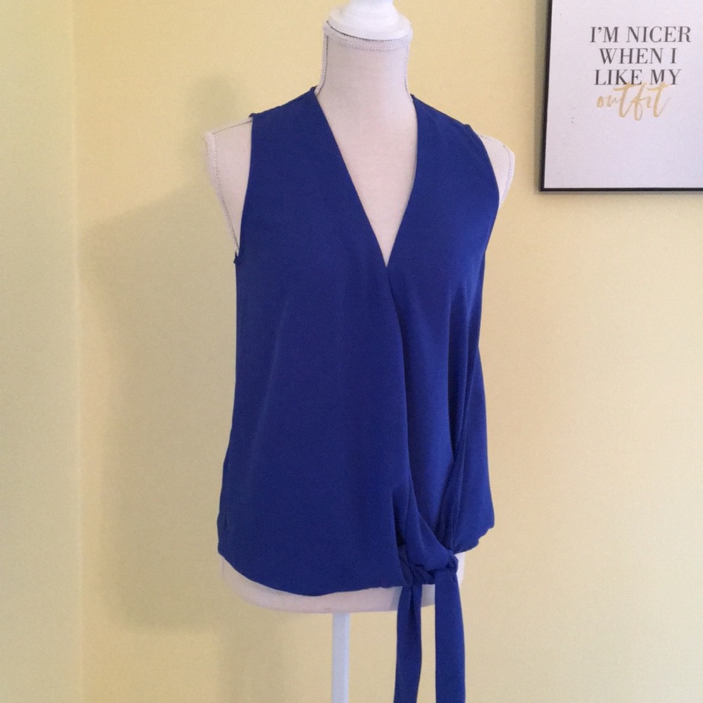 Trouvé Cobalt Sleeveless Surplice Blouse